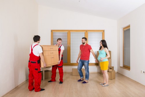 Customer reviewing storage service requirements