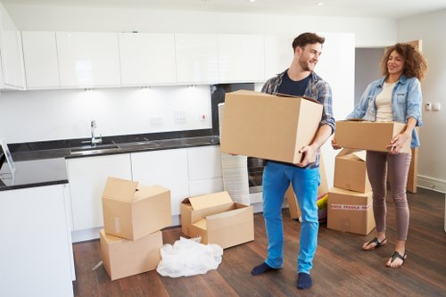 Packed boxes and furniture for small removals in Kensington